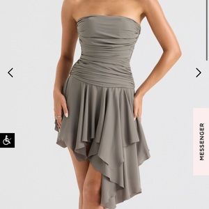 New w tag and gift box! House of CB VALERIA SMOKE ASYMMETRIC DRESS